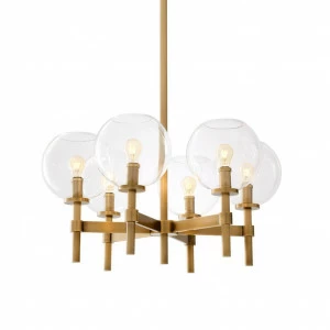 Светильник подвесной на 6 ламп 45х60 см латунь Jade BG240P-6 brass DELIGHT COLLECTION ДИЗАЙНЕРСКИЕ 00-3883122 Золото;прозрачный