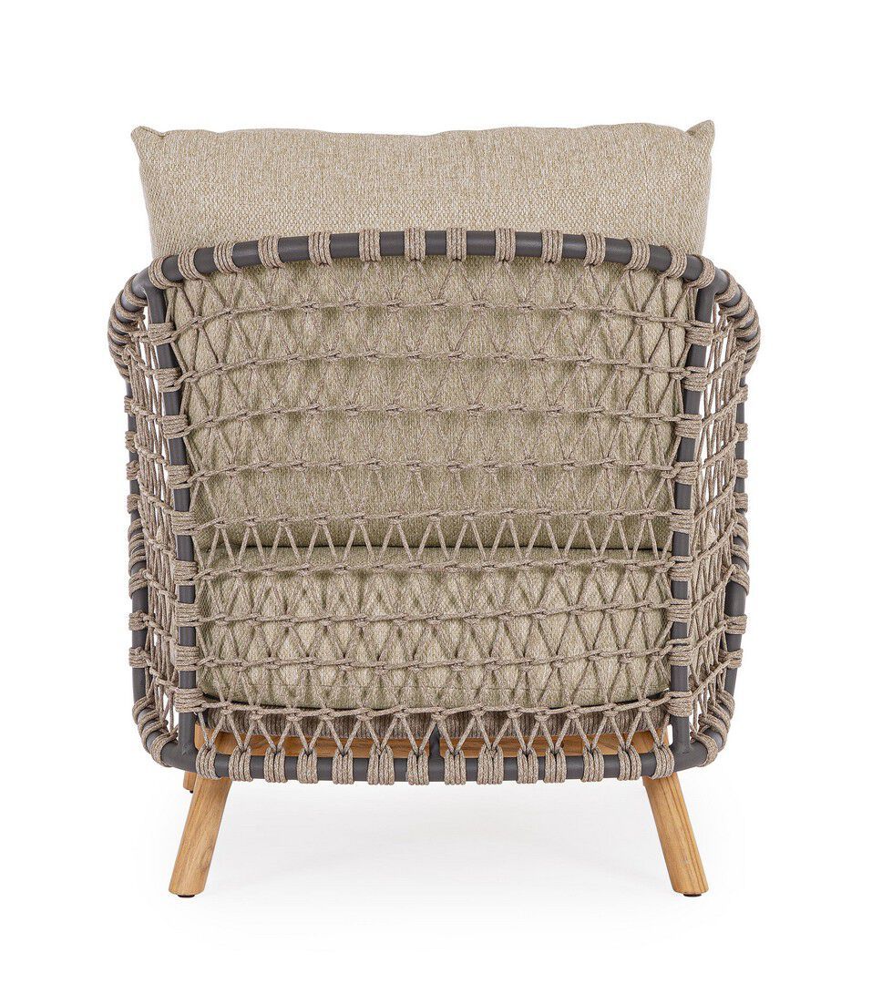 Веревочное и тканевое садовое кресло с подлокотниками BIZZOTTO Eularia ARCH-00109559 - Вид №3