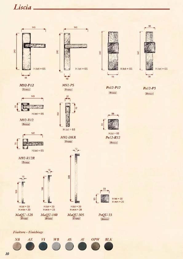 GIARA Бронзовая ручка на розетке с накладкой Liscia 0922 - Вид №4