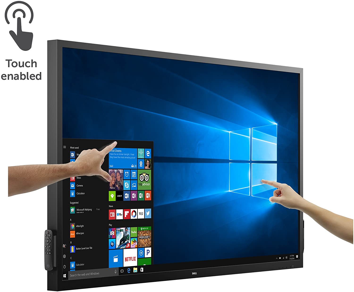 7017-4855 c7017t, 69.5",16:9, va, 10 points multi touch, 1920x1080, 6ms, 400cd/m2, 4000:1, hdmix2, vga, dp, 2x10w spk, 3xusb, black, 3 y Dell Santreyd  - Вид №4