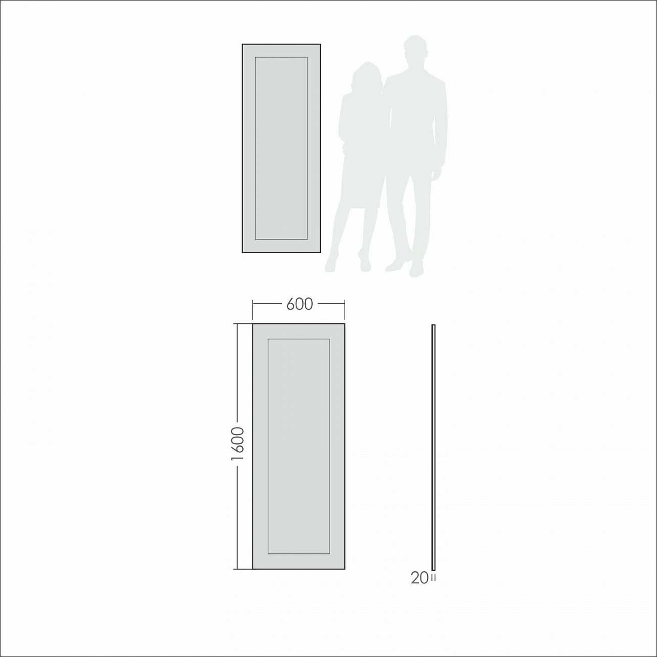 Зеркало большое прямоугольное черное "Такс" GRAUM ДИЗАЙНЕРСКИЕ 304138 Черный  - Вид №2