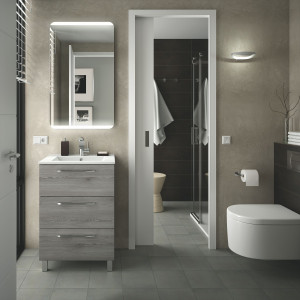 26582 SALGAR Мебель для умывальника FUSSION CHROME 600 3 ящика BAY PINE 598 x 868 x 450 мм Лавровая сосна