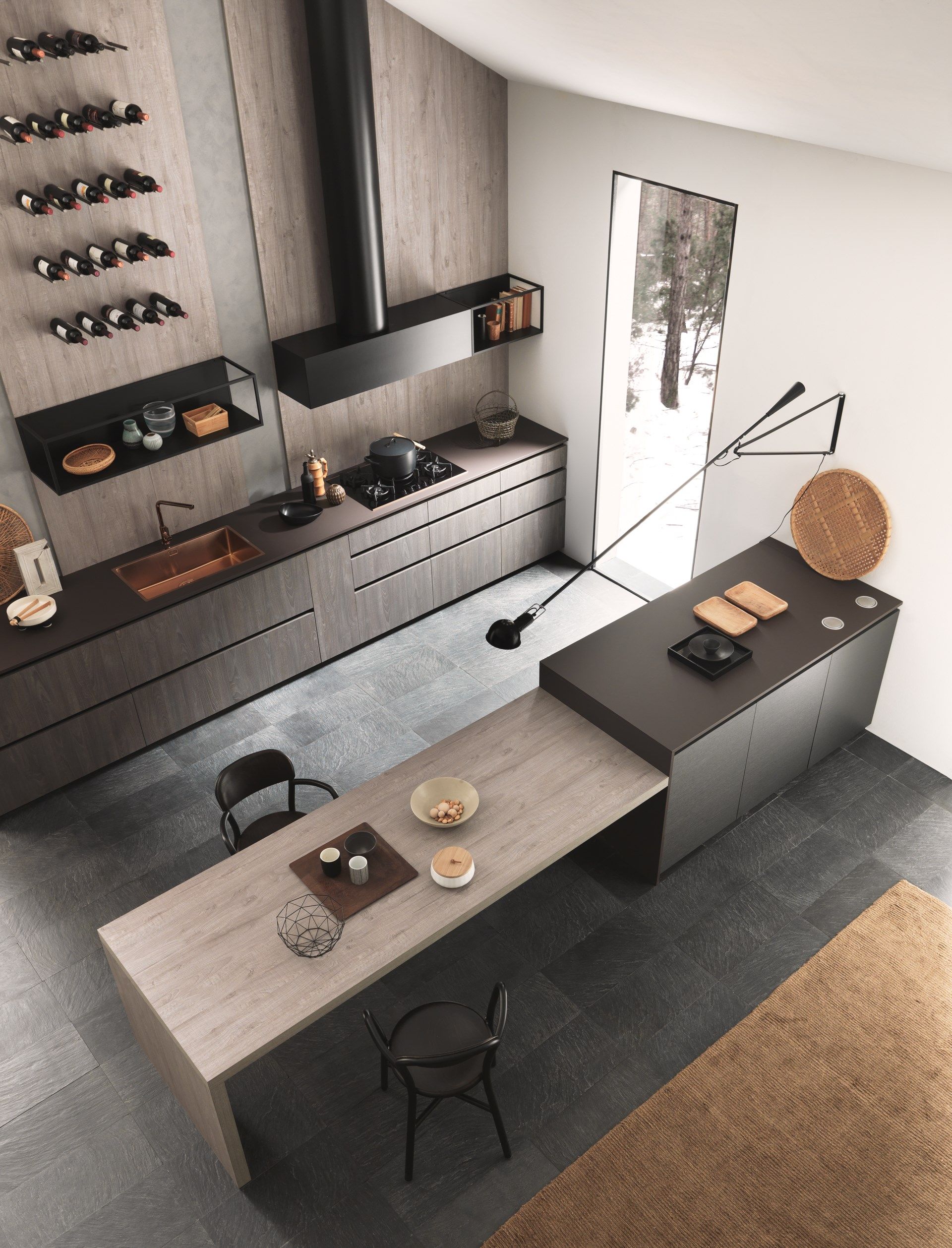 Кухня без ручек с полуостровом Floritelli Cucine ARCH-00124825 - Вид №13