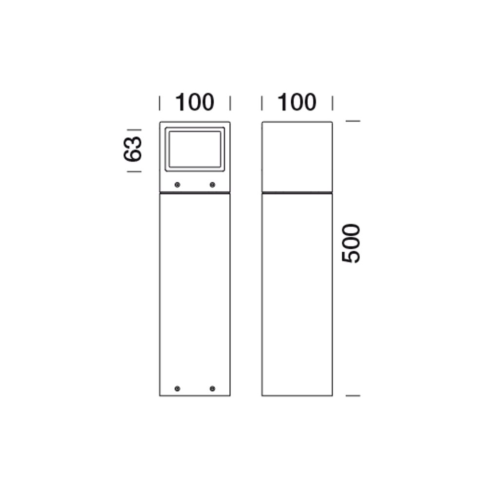 1050612 Мобильный светильник Platek MINI ONE Paletto  MINI ONE Bollard H. 500 mm - LED 3000K 2 Openings  - Вид №6