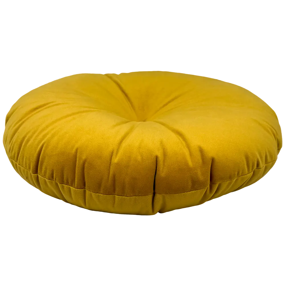 Подушка декоративная Linen Way Harvest Gold d37 см бархат цвет горчица STLM-2098948 - Вид №1