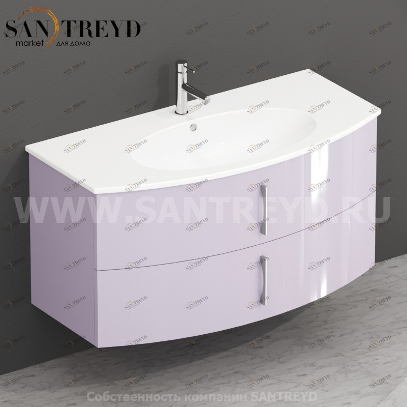 MDMC10Y054 Тумба с двумя ящиками 100 см фиолетовая Globo 4ALL Италия Ceramica Globo