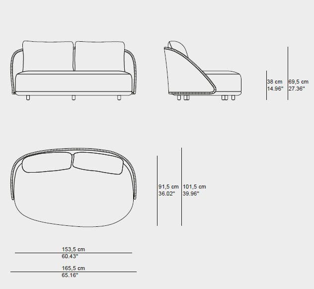 2-местный садовый диван из Tricord® и тика TRIBÙ Elio ARCH-00147714 - Вид №6