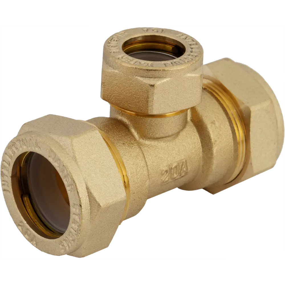 Тройник обжимной Stahlmann 20×15×20 мм для систем водоснабжения 82650034 STLM-0032861