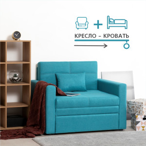 90754369 Кресло-кровать Вилли 108x84x80 см пенополиуретан цвет бирюзовый STLM-0368803 НИЖЕГОРОДМЕБЕЛЬ И К