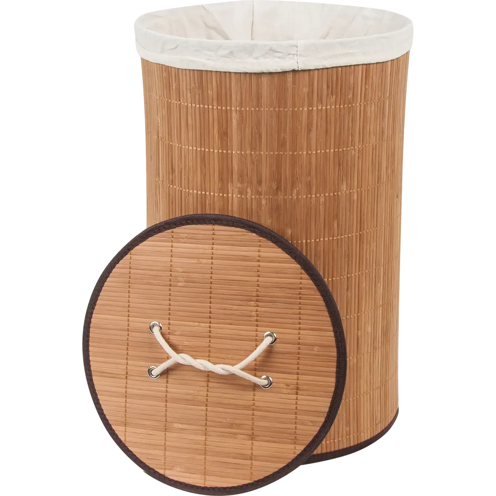 Корзина для белья складная круглая, 40 л, бамбук STORIDEA Без серии STLM-2100434 - Вид №1