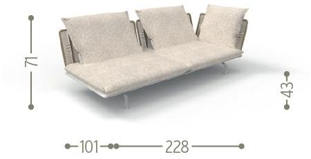 Talenti Садовый диван из ткани с шезлонгом Cruise alu sun-id-1512485 - Вид №10