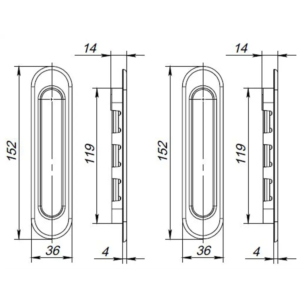 Ручки д/раздвиж. дв. Soft LINE SL-010 AB PUNTO STLM-2162536 - Вид №3