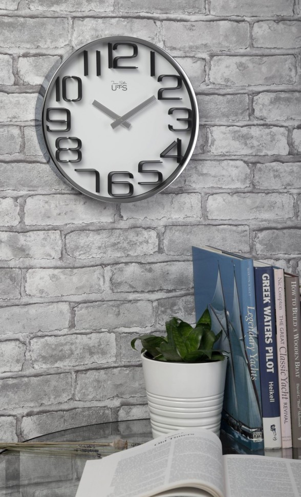 Часы настенные серебристые Tomas Stern 4002S TOMAS STERN ДИЗАЙНЕРСКИЕ 00-3872672 Серебро  - Вид №2