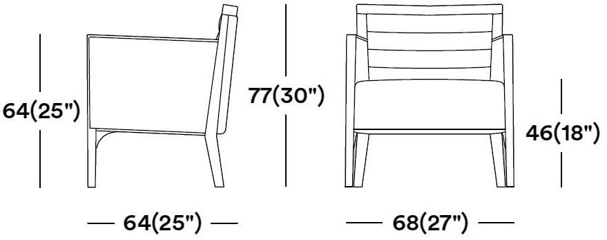 Tirolo Кресло из ткани с подлокотниками Ginevra 031 p - Вид №3