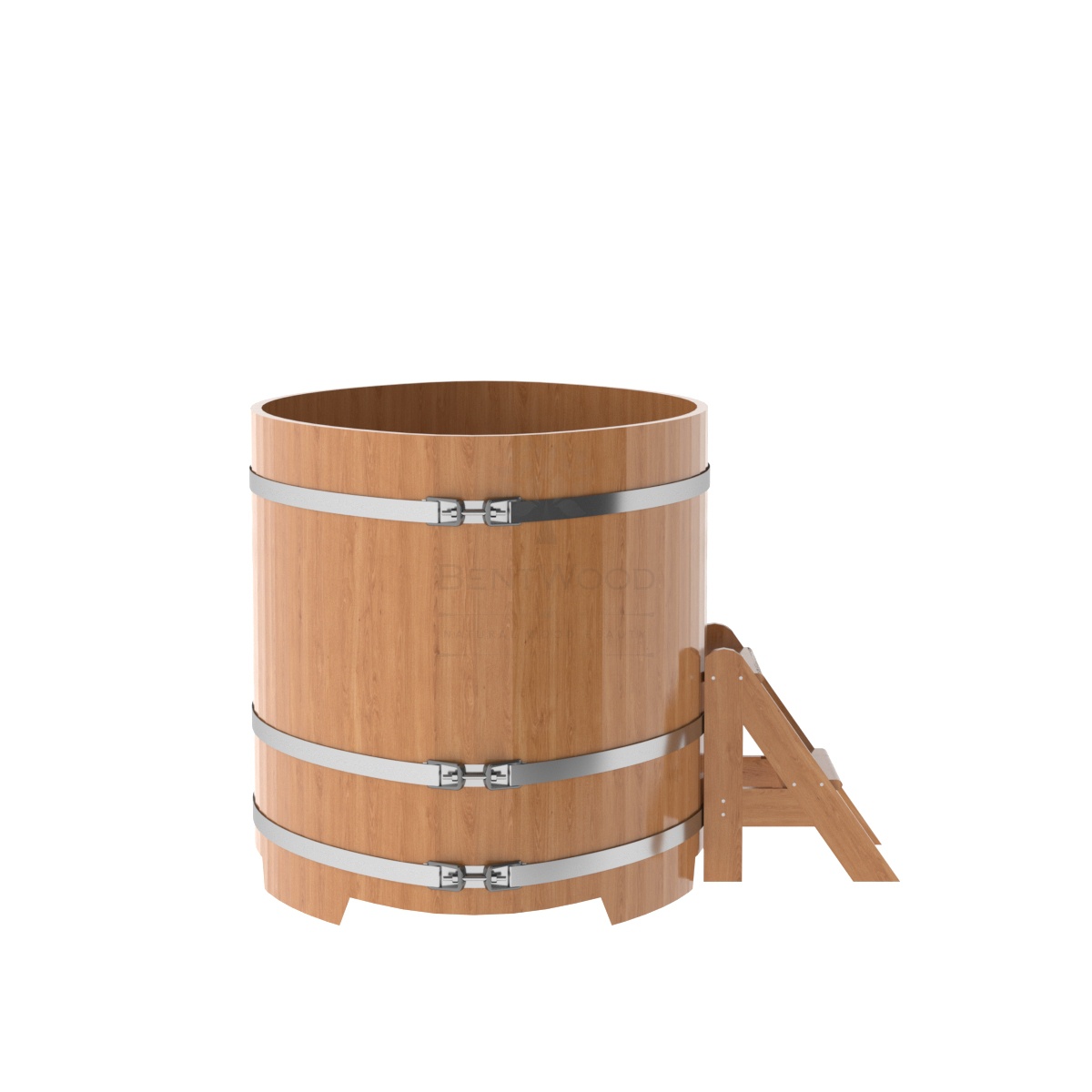 1319 Купель овальная из дуба 1,08х1,75х1,1 натуральная Alyarus  - Вид №2