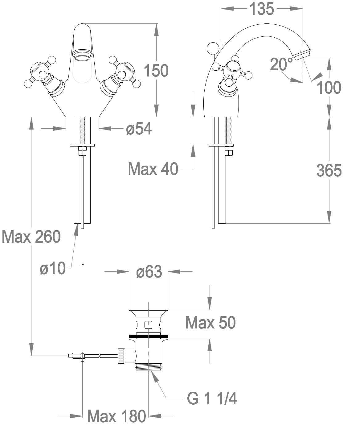 Fir Italia Смеситель для раковины на столешнице с одним отверстием Melrose 22 2213165 - Вид №1