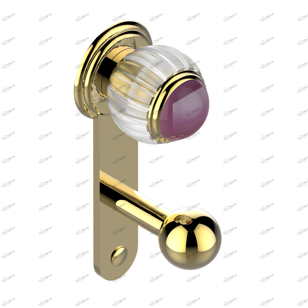 A8B-517 Крючок для халатов одинарный Thg-paris Vogue аметист Золото A8B-517 CAT.F