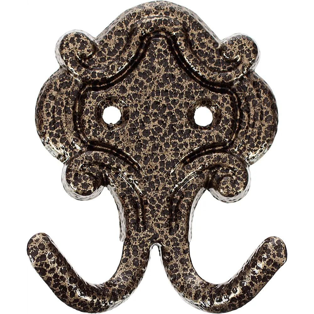 Крючок КМ-4 двухрожковый цвет состаренная бронза ЛЕВША STLM-2072942 - Вид №1