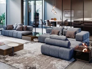 SM Living Couture Модульный модульный диван в бархате Hoffman