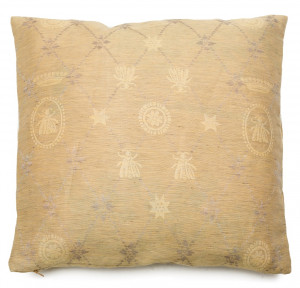 LEI_15 Подушка на молнии 50/50, желтый, 50% лен 50% хлопок жаккард, наполнитель комфорель LEITNER