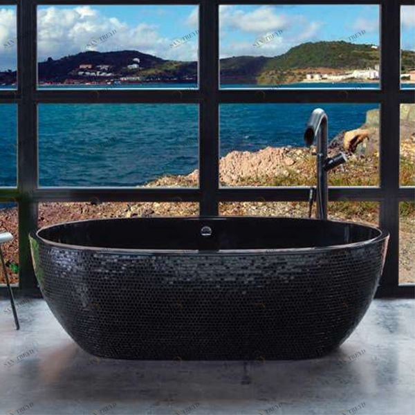 Ванна отдельностоящая Stone One Mosaic Black Aquamass MOSAICBLACK