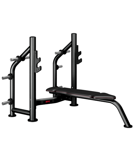 олимпийская скамья для жима горизонтальная с стойками для хранения дисков UFC sun-id-2069169
