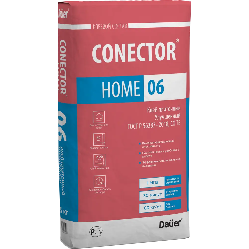 Клей для плитки Dauer Conector Home 06 С0 ТE 25 кг STLM-2183049