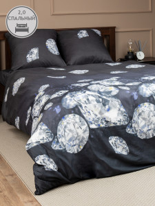 90332300 Постельное бельё Мако-сатин QR Black Микрофибра 2 сп STLM-0188463 AMORE MIO
