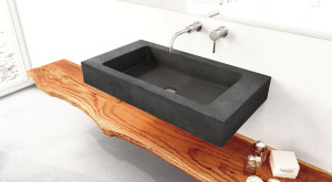 Бетонный одиночный подвесной умывальник