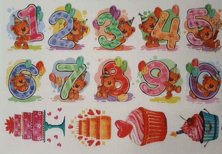 081 Водорастворимые картинки 21.6x14 см "Цифры ко дню рождения" Выдумщики 