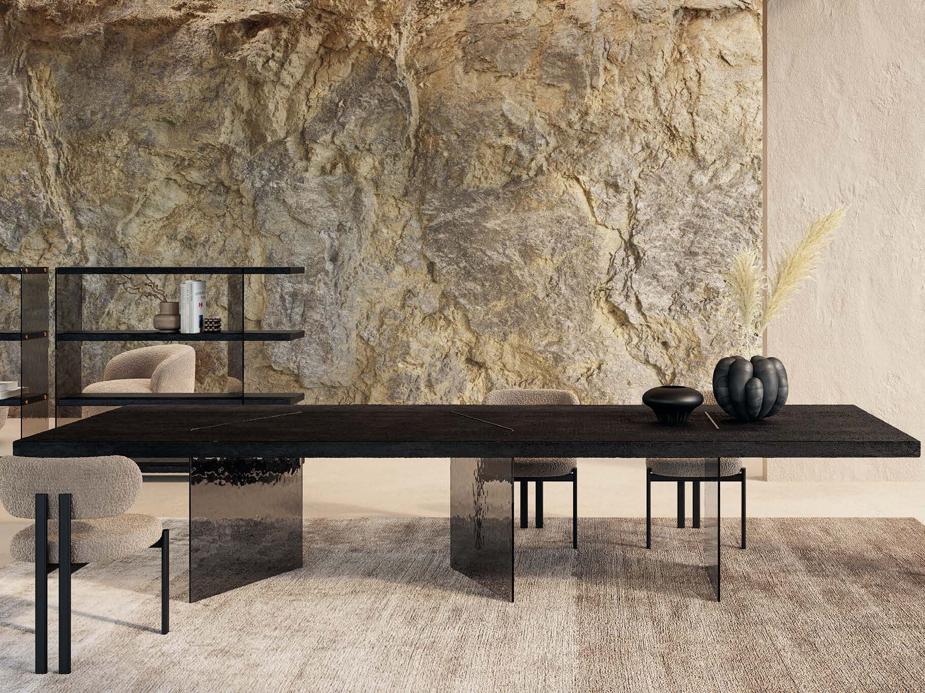 Прямоугольный обеденный стол из дерева и стекла Naturedesign Origin ARCH-00091946 - Вид №2