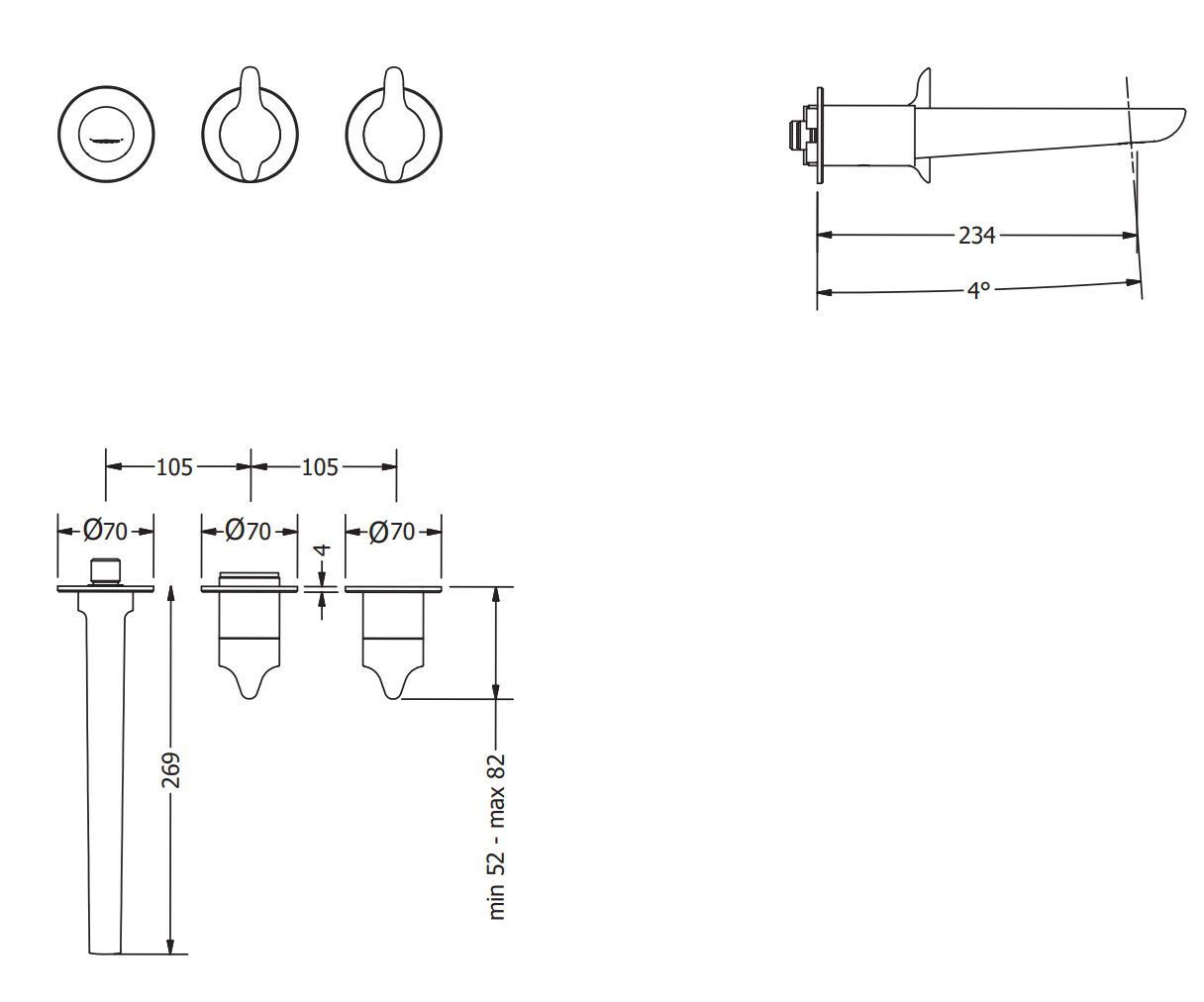 Встраиваемый смеситель для душа CROSSWATER FOILE ARCH-00048543 - Вид №2