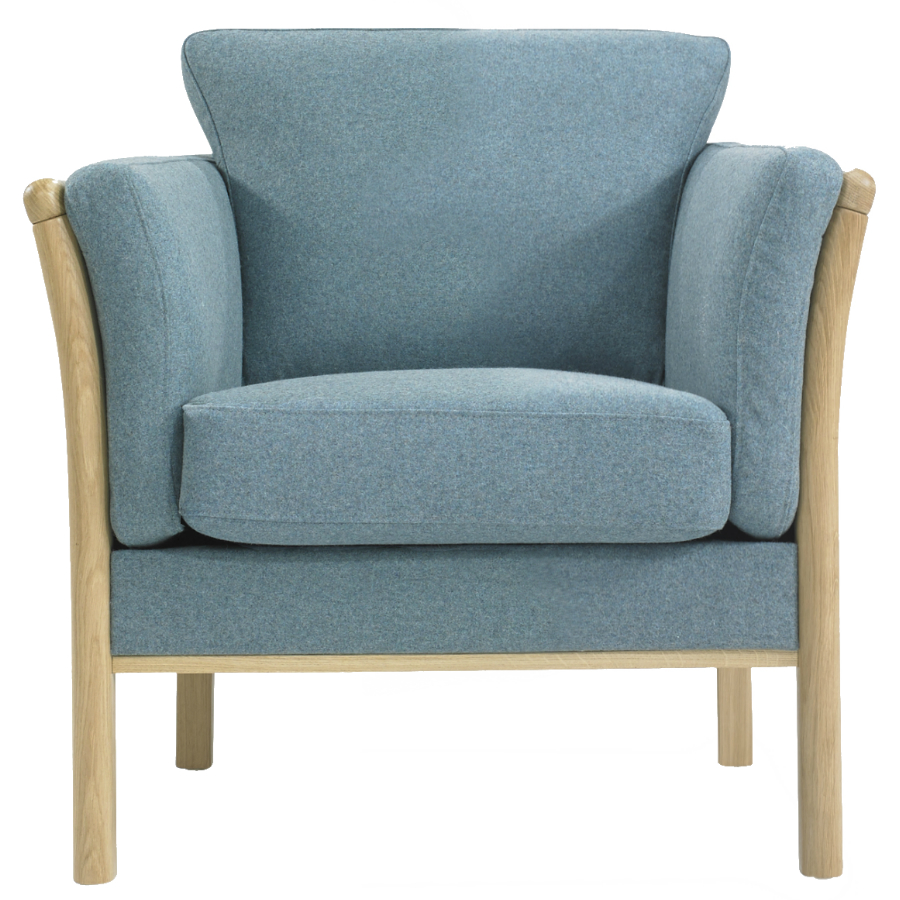 Кресло Aya, цельный лакированный дуб, сине-зеленое Kragelund 12901202520 - Вид №1