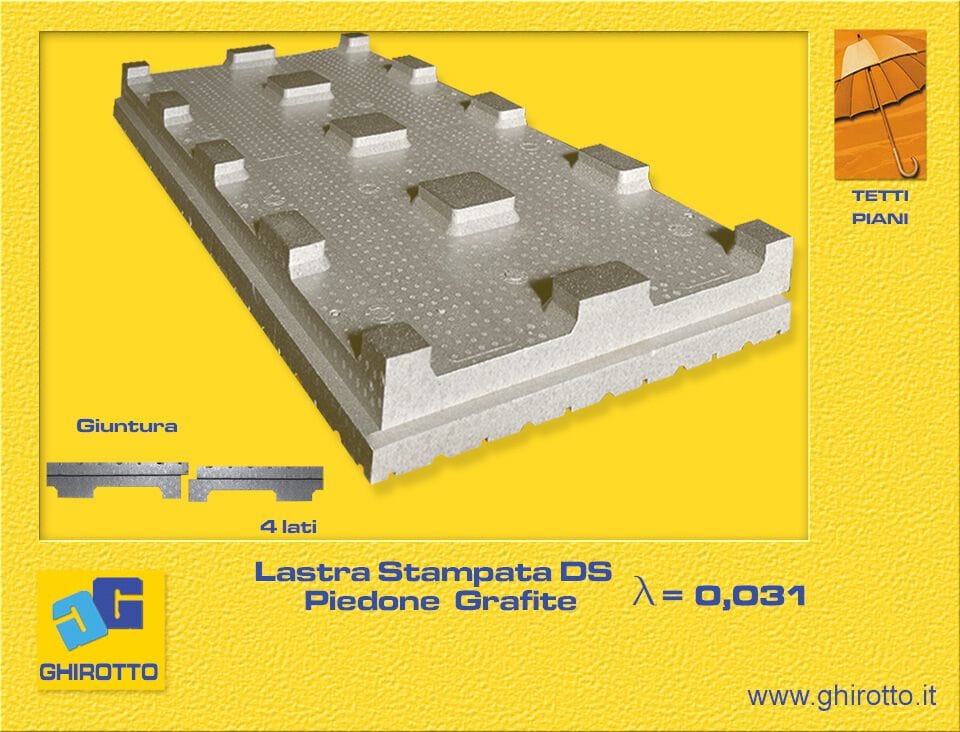 Формованный лист для теплоизоляции плоских кровель GHIROTTO DS PIEDONE GRAFITE ARCH-00042669 - Вид №1