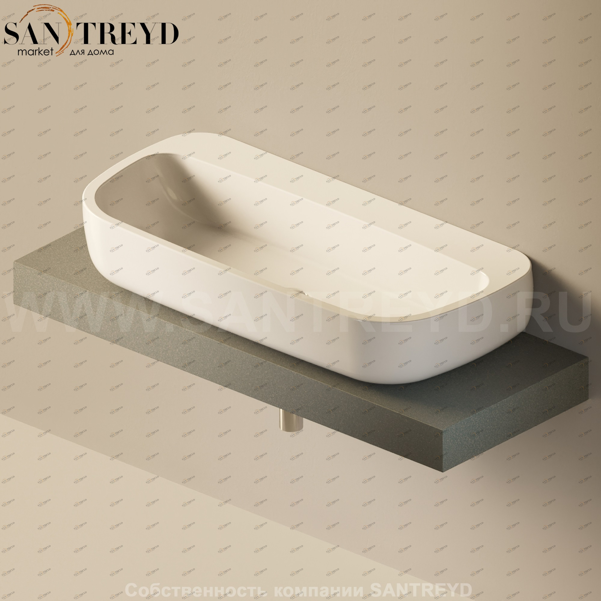 Flaminia FORTY6 Столешница от 120 до 250 см серая F6MN100.7037 Ceramica Flaminia F6MN1007037