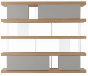 Forme's Group Двусторонний книжный шкаф отдельно стоящий из дерева и стекла  F2fl00bc