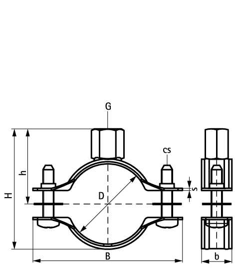 33035144 2S Хомуты без вкладыша (M8/10) для изолированных, стальных, медных, чугунных и пластиковых (многослойных) труб walraven  - Вид №1