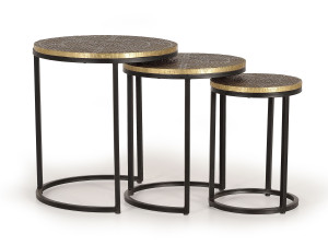 Штабелируемый круглый журнальный столик из бронзы