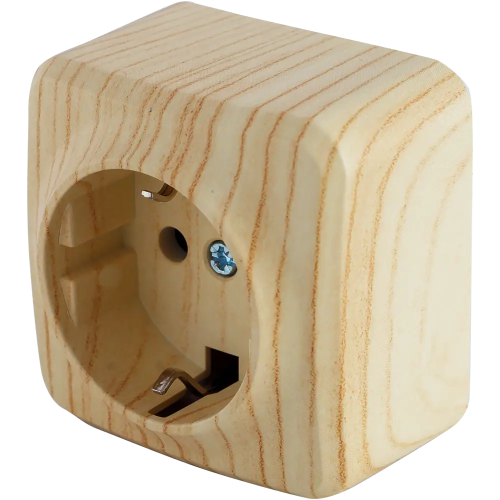 Розетка накладная Lexman First с заземлением, цвет дуб белёный STLM-2048593 - Вид №1