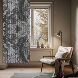 Штора WITERRA с рисунком животных 200×280 см бежево-серый 89427501