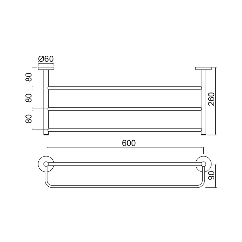 ACN-CHR-1181N Полка для полотенец Jaquar Continental Santreyd  - Вид №1