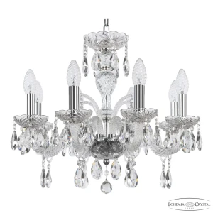 91901440 Люстра подвесная Bohemia ivele crystal 321103 321103 8 ламп 16 м² цвет никель STLM-1531287