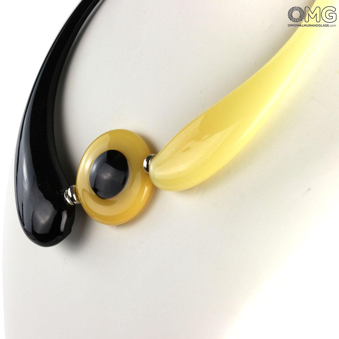 4419 ORIGINALMURANOGLASS Колье Дениз Чёрно-оранжевое - муранское стекло OMG 21 см  - Вид №1