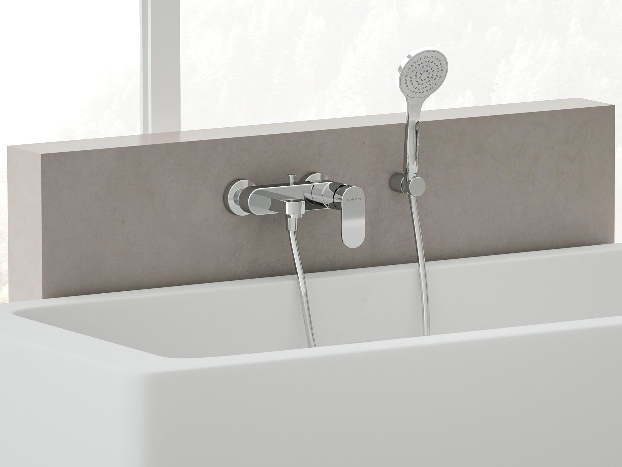 Однорычажный смеситель для ванны с ручным душем GUGLIELMI RUBINETTERIE Gugu ARCH-00049075 - Вид №1