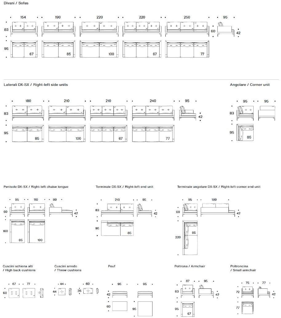 Saba Italia 3-х местный тканевый диван Essentiel sun-id-1382232 - Вид №10