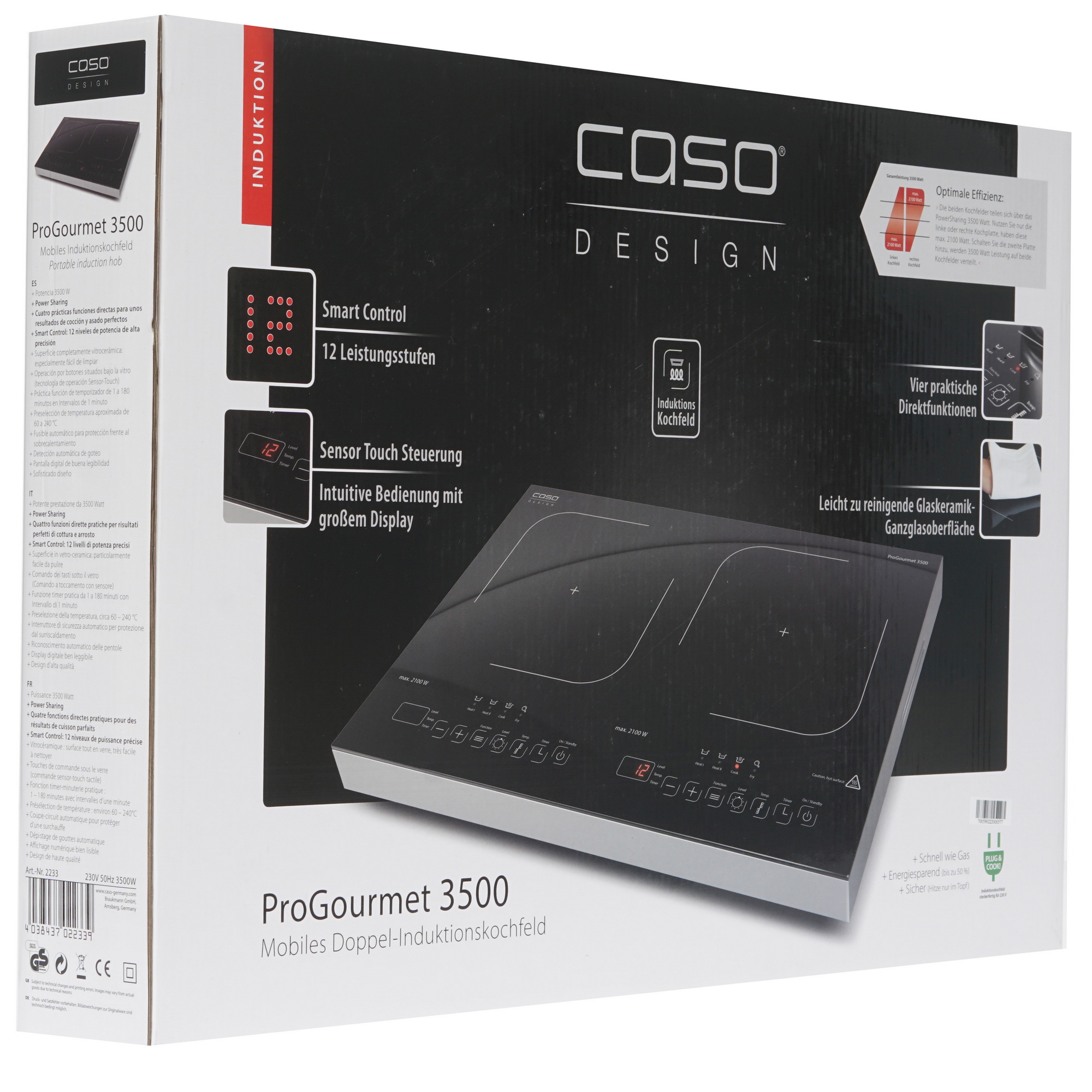 8117088 Плита компактная электрическая CASO Pro Gourmet 3500 черный STDN-0052155 - Вид №5