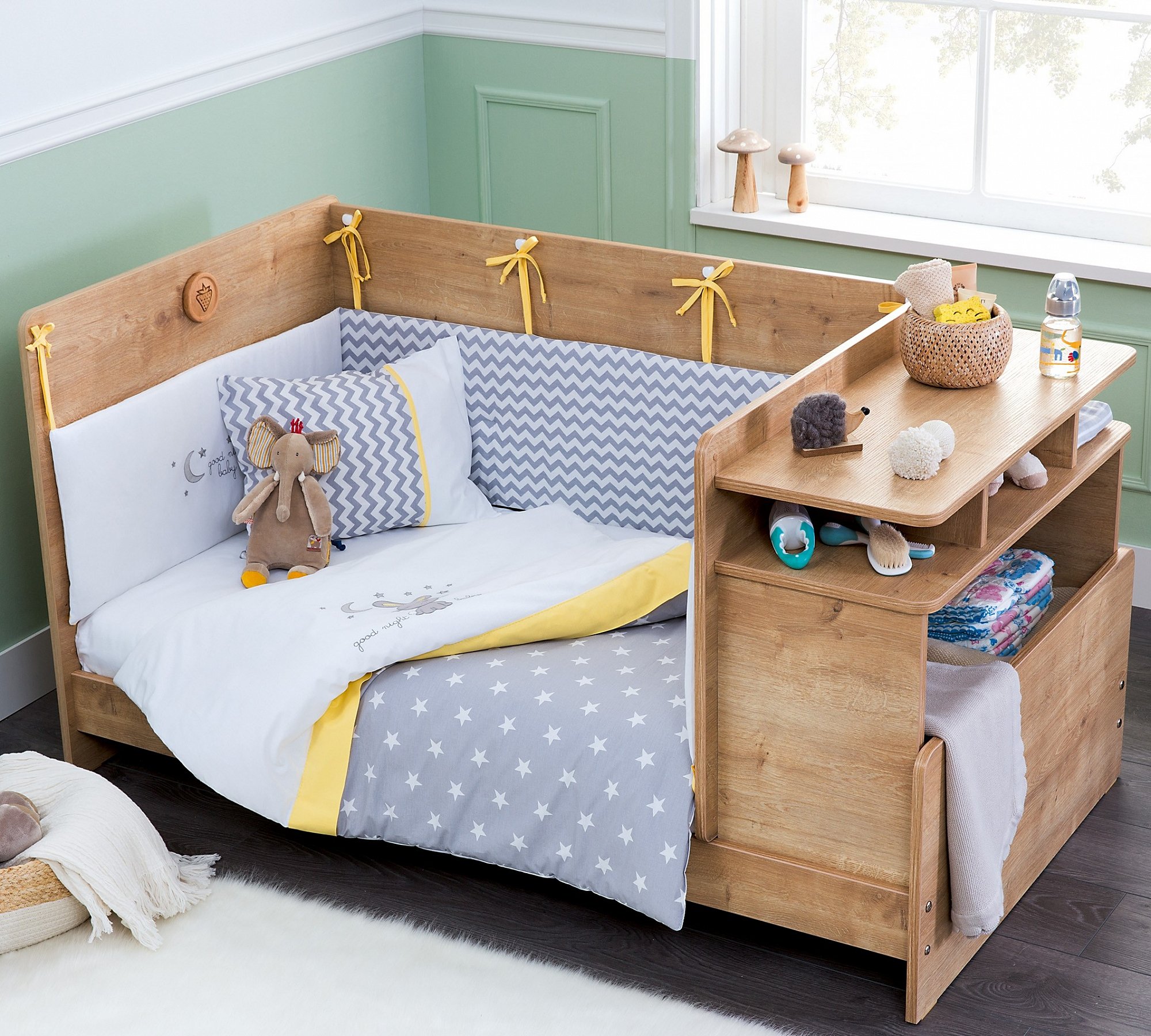 Комплект детского постельного белья для кроватки 70х110 см серый Happy Nights CILEK  00-3832511 Серый Santreyd  - Вид №2