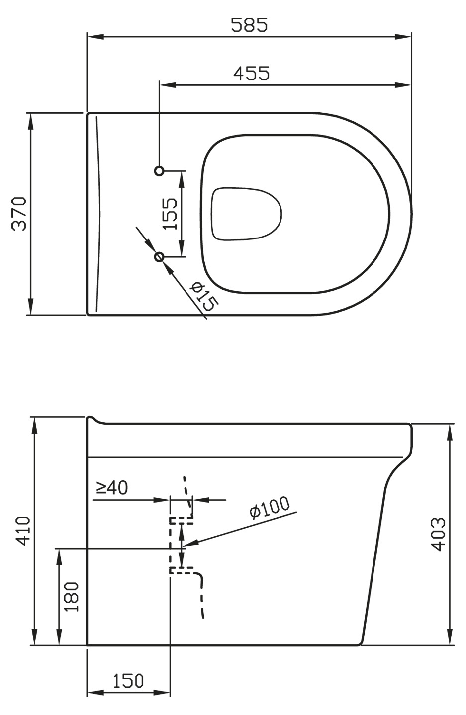 Унитаз приставной BelBagno VELLA Приставной унитаз напольный Белый BELBAGNO  Китай  - Вид №2