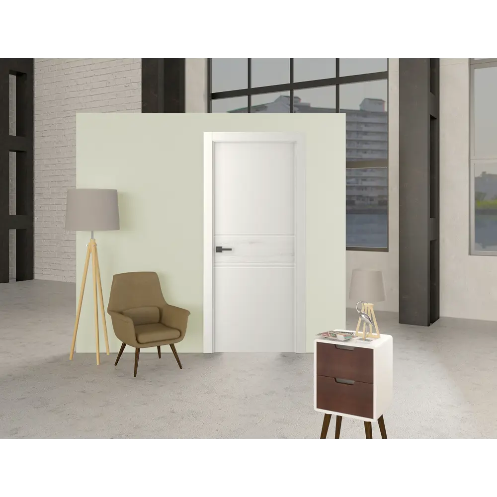 Дверь межкомнатная Твинвуд 2 глухая эмаль цвет жемчужный 70x210 см 83054597 STLM-2176683 BELWOODDOORS  - Вид №1