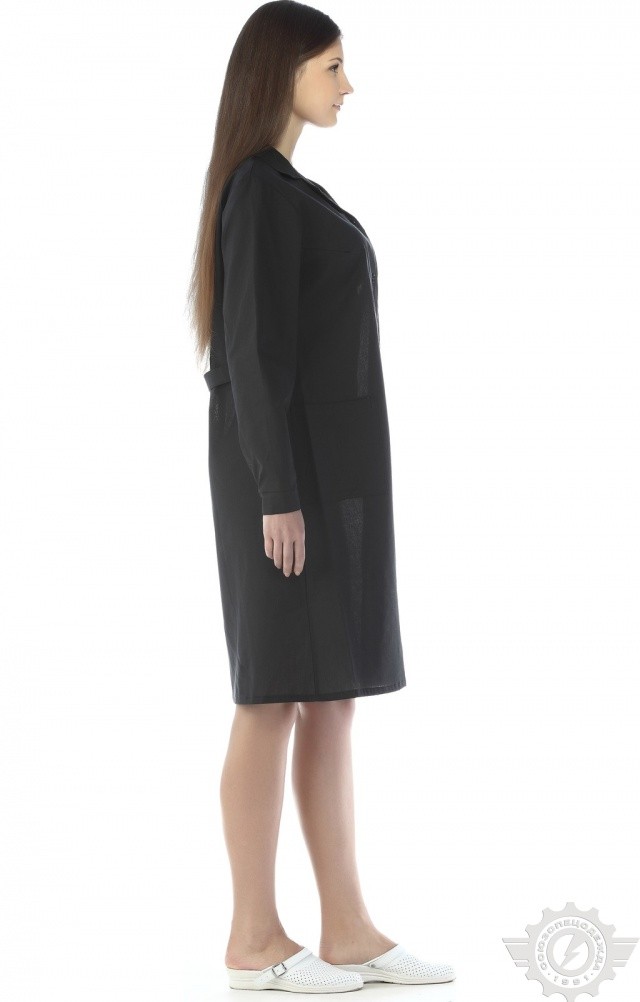 61680 Халат женский темный  Одежда для обслуживающего персонала  размер 56-58/170-176 Спецодежда  - Вид №4